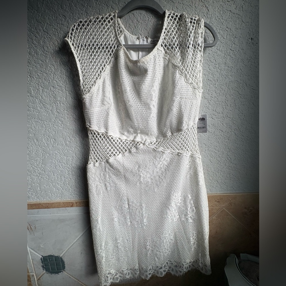 Charlotte Russe White Lace Midi Dress